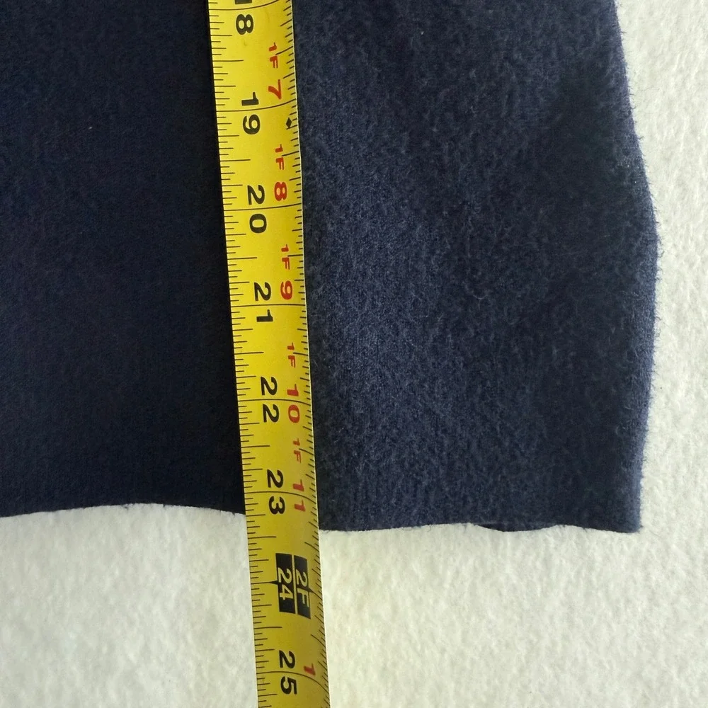 Cynthia Rowley Sweater‎ Women L Navy Blue Heart Elbow Patches Long Sleeve